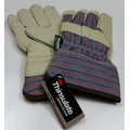 Heavyweight Leather Palm Work Glove w/Yellow Safety Cuff